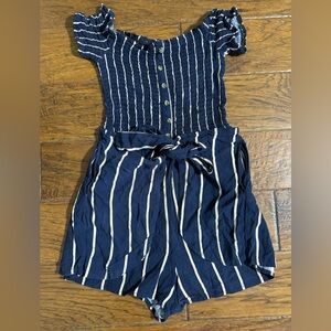 Justify Girl’s Striped Button-Up Romper